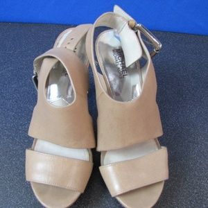 Michael Kors Carla Leather Platform Heel Sandals